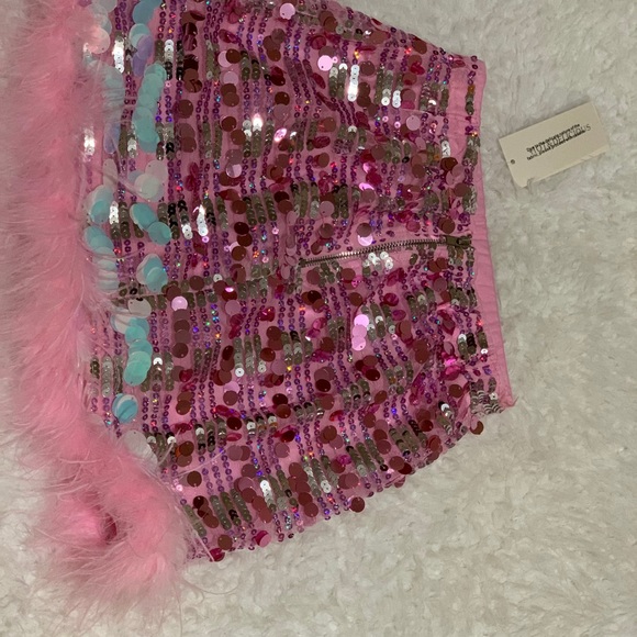 🆕 Brand New Party Skirt Set Disco Sequin Feather        Size Small - Picture 4 of 13
